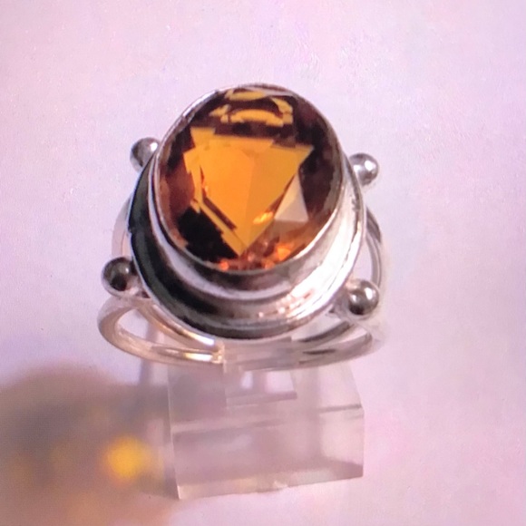 Citrine 925 Sterling Silver Ring - Picture 2 of 4